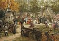 Sergius of Radonezh blessing Dmitri Donskoi before the Battle of Kulikovo in a painting by Ernst Lissner.